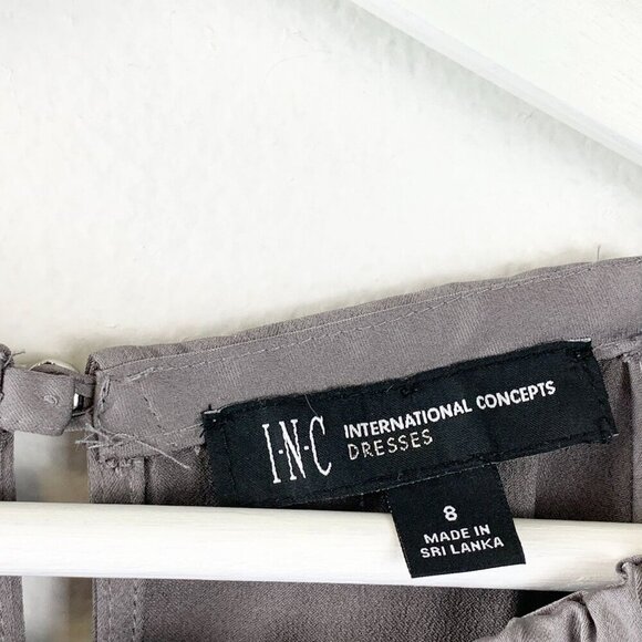 NWT INC International Concepts Satin Crepe Halter-Neck Midi Dress Size 8 - Picture 9 of 11